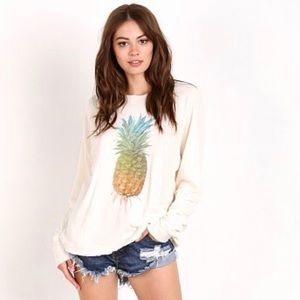 Wild fox distressed pineapple sweater